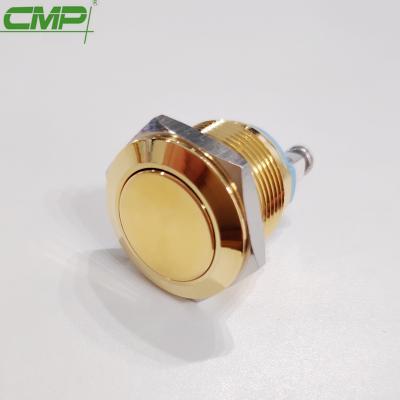 China CMP 16mm Gold Plated Copper Waterproof Momentary Gold Plated Push Button Switch for sale