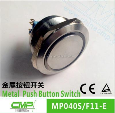 China 40mm Big Stainless Steel High Quality Waterproof Push Button CMP Metal Momentary Ring Led Switch for sale