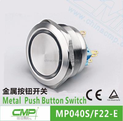 China Stainless Steel CMP Large Metal IP67 40mm Waterproof Led Illuminated Push Button Switch for sale