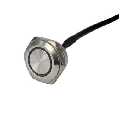 China Stainless Steel Tricolor Short Version 19mm Waterproof IP68 Push Button Switch for sale