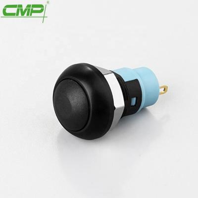 China Black Plastic Latching 12mm Push Button Switch for sale