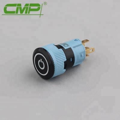 China Momentary Plastic 16mm Black Push Button Switch for sale