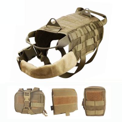 China Large Padded Military Service Dog Vest Tactical Adjustable Gear No Buckle Training Dog Pulling Harness for sale