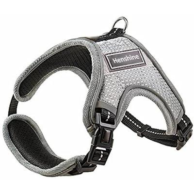 China Custom Padded Logo High Quality Reflective Adjustable Soft Padded Pet Vest Service Dog Harness for sale