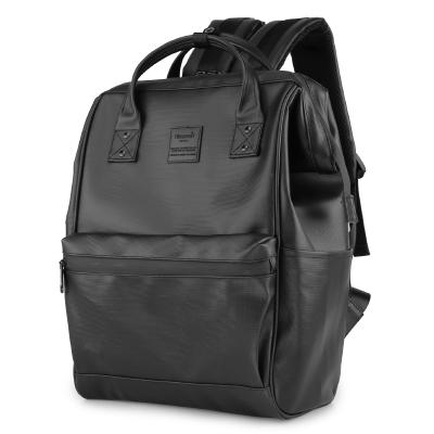 China New Arrival Anti-theft Fashion PU Laptop Business Black Backpack for sale