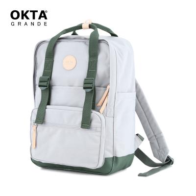 China OKTA Brand New Waterproof Water Resistant Polyester Mochila Light Gray Bag for sale