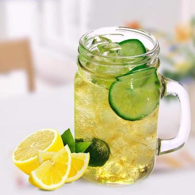 China Viable Hot Selling Universal Mason Jar Mugs With Handle Glass Jars With Lids Shape Drinking Glasses for sale