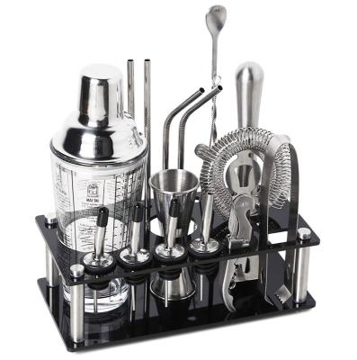 China New Design Viable New Design Barware Tool Set 304 Stainless Steel Cocktail Shaker Set Cocktail Shaker Bar Set for sale