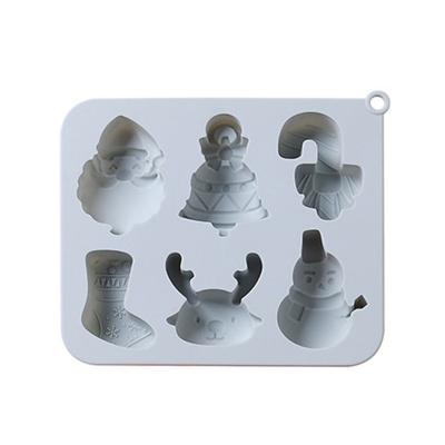 China Santa Elk Bell Cake Tools Food Grade Sustainable High Quality Silicone Mold 6 Mold Christmas Theme Baking Tool for sale