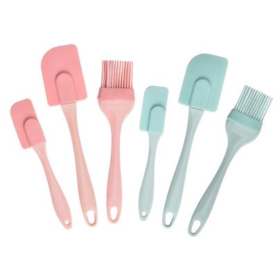 China Cheap High Temperature Resistant Silicone Cream Cake Scraper Tool Girl Pink Set Three-Piece Set Blue Viable for sale