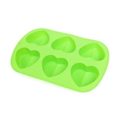 China Viable Custom Thickened Baking Nonstick Pan 6 Hole Roll Kitchen Cake Jelly Candy Heart Baking Mold Tools for sale