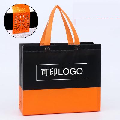 China Folding Friendly Reusable Grocery Recycled Non Woven PP Bags Laminated Waterproof Carry Shopping Bag With Custom Print Logo for sale