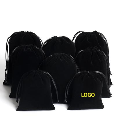 China Custom Logo Luxury Velvet Jewelry Pouch Gift Bags Cotton Canvas Drawstring Gift Bags Traveling or Packaging Bags for sale