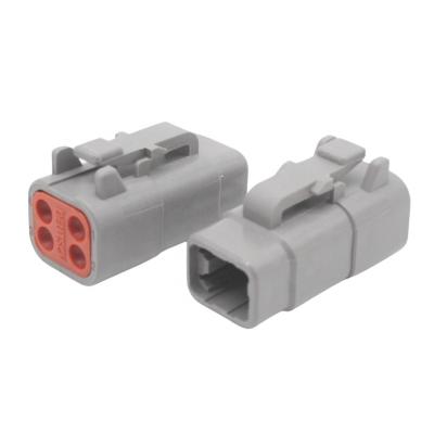 China Automotive High Quality Waterproof Electrical Wire Connector Male Terminal Housing 4 Pin Gray DTM06-4S for sale