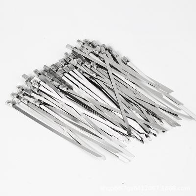 China Bundling Cable Ties 7.9x300/500MM Long Cable 100PCS Universal Metal Zip Ties Stainless Steel Locking Ties for sale