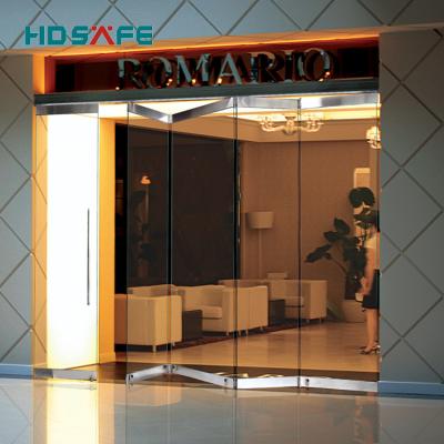 China Shop Modern/Contemporary Sliding Stainless Steel Folding Glazed Door Hardware Accordion Folding Frameless Glass Door System for sale