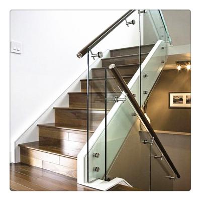 China Contemporary Modern Minimalist Simple Indoor Cast Iron Staircase Glass Staircase Fence Stainless Steel Railings for sale