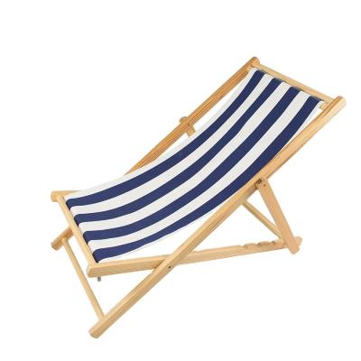 China Modern Compact Solid Wood Folding Beach Lounge Chair Suitable For Garden Patio for sale