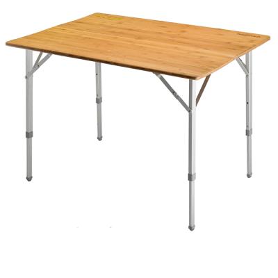 China 176 lbs Heavy Duty Anti-UV Portable Wooden Folding Table Camping Environmental Protection Casual for sale