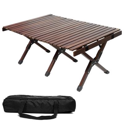 China 3ft Casual Low Height Portable Easy To Store Solid Wood Sturdy Folding Camping Table For Travel Camping Hiking for sale