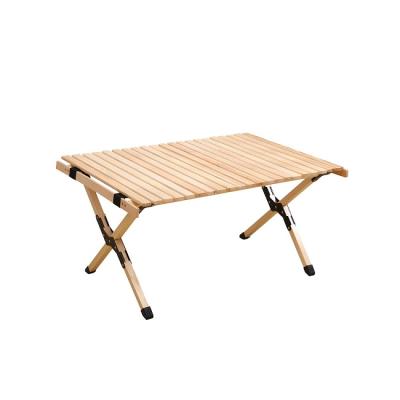 China Wholesale Casual Low Price Fit Egg Roll Multipurpose Flexible Solid Wood Folding Camping Table For Garden BBQ for sale