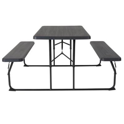 China Modern Wood Camping Patio Foldable Garden Top Grain Beer Picnic Table and Bench Set for Outdoor for sale