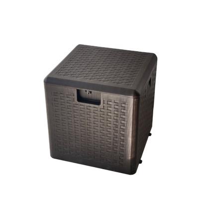 China 28 Gallon Modern Waterproof Lockable Garden Platform Plastic Storage Box For Outdoor for sale