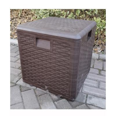 China 28 Gallon Modern Waterproof Material Outdoor Storage Box with Locking Lid and Side Handles for sale