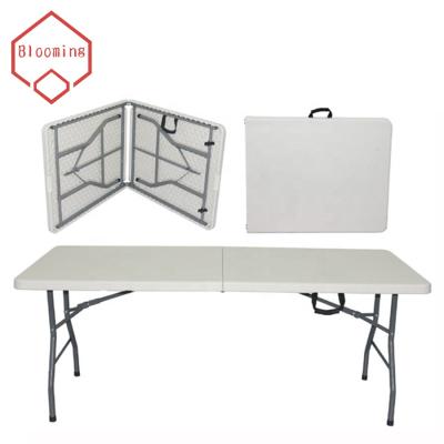 China Modern 6ft Table, Folding Serving Table, Fold-in-Half Portable Plastic Picnic Party Dining Camp Table for sale