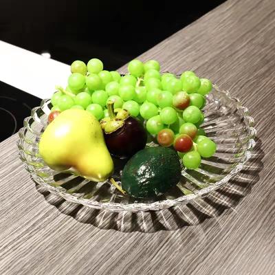 China Home transparent glass living room Nordic living room decoration fruit coffee table snack dried fruit candy dish for sale