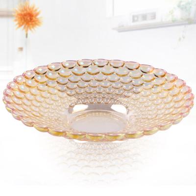 China Transparent Zhejiang Candy Fruit Tray Dish Round Customized Viable Glass Model Accept Logo Engraving Customized 100pcs for sale