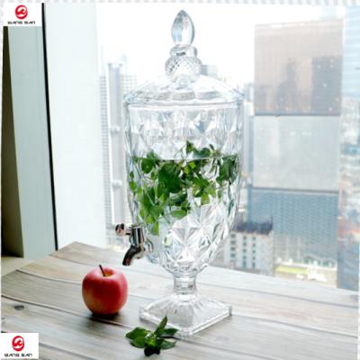 China Zhejiang Large Size 4.5L Glass Wine Dispenser Water Dispenser Juice Dispenser For Restaurant Hotel Room Wedding for sale