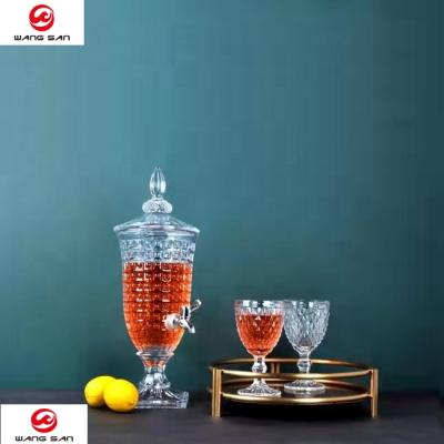 China High End Fashional Machine Mason Jar Glass Juice Dispenser Cold Machine Beverage Dispenser With Glass Lid And Tap Glass Beverage Dispenser With St for sale