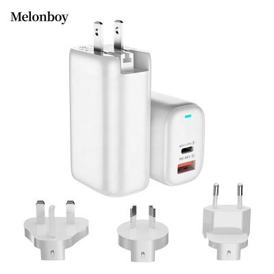 China 90 Degree Rotation For USA Power 65W USB Adapter SI USB Port Wall Charger Standard Replaceable High Fast Charging Type Dual C USB Charger For AU EU USA UK for sale