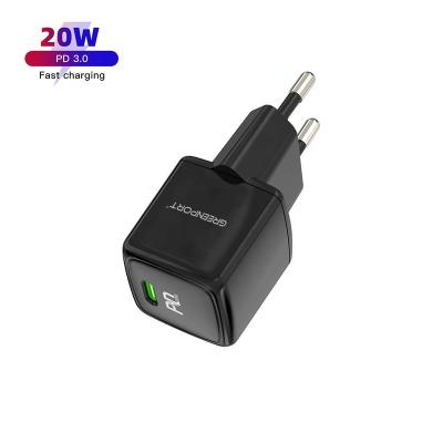 China Accessories PD3.0 20W Mini Portable Fast Charging USA EU Plug USB Fast Charging Type C Charger For All Mobile Phones for sale