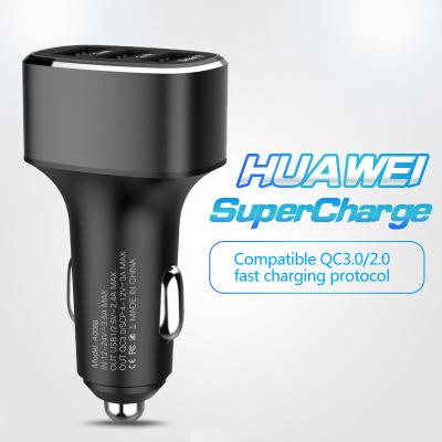 China Metal Case 2 Type C USB Fast Charger Car Charger Various Backup Steps Mobile Phone Type Of Interfaces With LED Atmosphere Lamp Light for sale