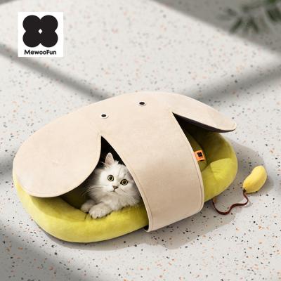 China MewooFun New Arrival Stored Cat Bed Indoor Creative Cute Cat Nest Funny Cat Nest Partially Enclosed for sale