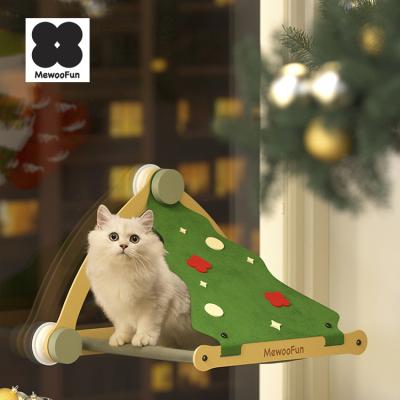 China MewooFun Breathable Christmas Strong Suction Cup Window Mounted Cat Window Bed Perch Hammock for sale