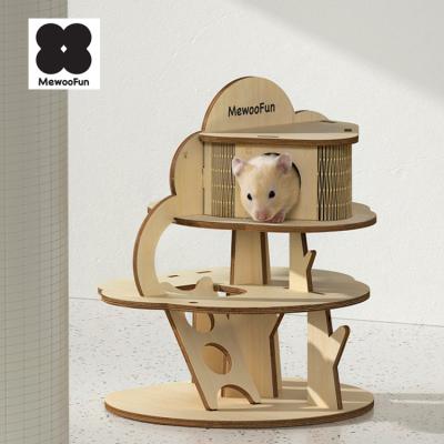 China MewooFun Wooden House Hamster Cage Eco-Friendly Modern Hamster Accessories Hamster Hideout For Sale for sale