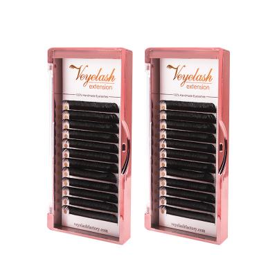 China Wholesale Private Label Long Veyelash Natural Eyelash Extensions Silk Lashes Different Matte Black Faux Mink Lashes Eyelash Extensions for sale