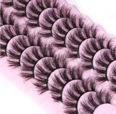 China Veyelash Long Natural New Arrival Custom Packaging Fake Mink Fluffy Style Lashes 10 Pairs for sale