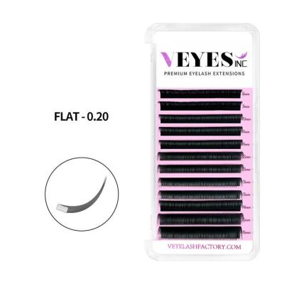 China Russian Volume Lashes Long Veyelash Velvet Fiber Eyelash Extension Flat Natural Free Sample for sale