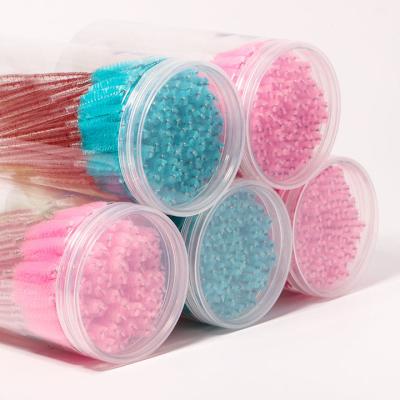 China Veyelash 100pcs Eyelash Extension Tools Plastic Colorful Mascara Wands Spoolies Extension Brushes for sale