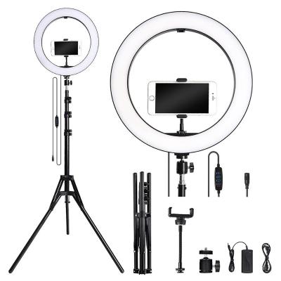 China FOSOTO PORTABLE 14 Inch Led Ring Light Photography Lighting Mobile Ring Light Video Ring Lamp with Tripod Stand for Phone YouTube Makeup for sale