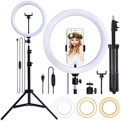 China FOSOTO 10 Inch Led Selfie Ring Light 26cm Visual Lamp Photographic Lighting with Tripod Stand and Phone Holder for Makeup Youtube FT-26 for sale