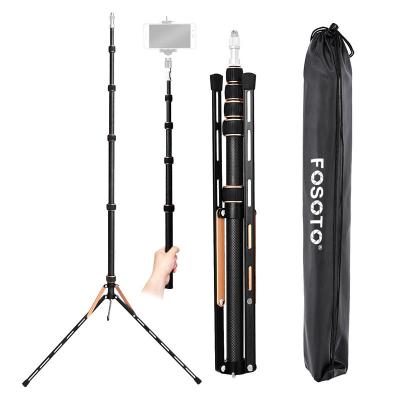 China Fosoto FT-220 Carbon Fiber Camera Tripod with 1/4&3/8 Screw Head Led Light Stand for Photo Studio Photography Lighting Umbrella for sale