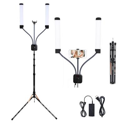 China Fosoto FT-450 40W 3000K-6000K Double Free Shipping Arms Fill LED Photographic Lighting For Live Stream /Makeup/Phone Video Camera FT-450 for sale