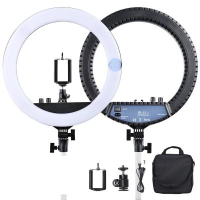 China Philippines Free Shipping FOSOTO RL12II 14 Inch Professional Dimmable Instant LED Mobile Ring Light with Phone Camera Holder RL-12II (Better than RL-12) for sale