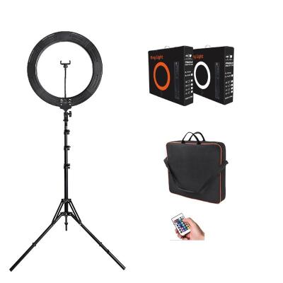 China Free Shipping FOSOTO RL18 RGB LED Phillipiness Remote Control Lighting 18 Inch Ring Light with 3 Phone Tripod Stand and Holder RL18-RGB for sale