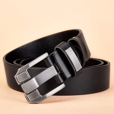 China Genuine Cowhide Men Leather Belt Classic Casual Dress Belt With Crotch Buckle for sale